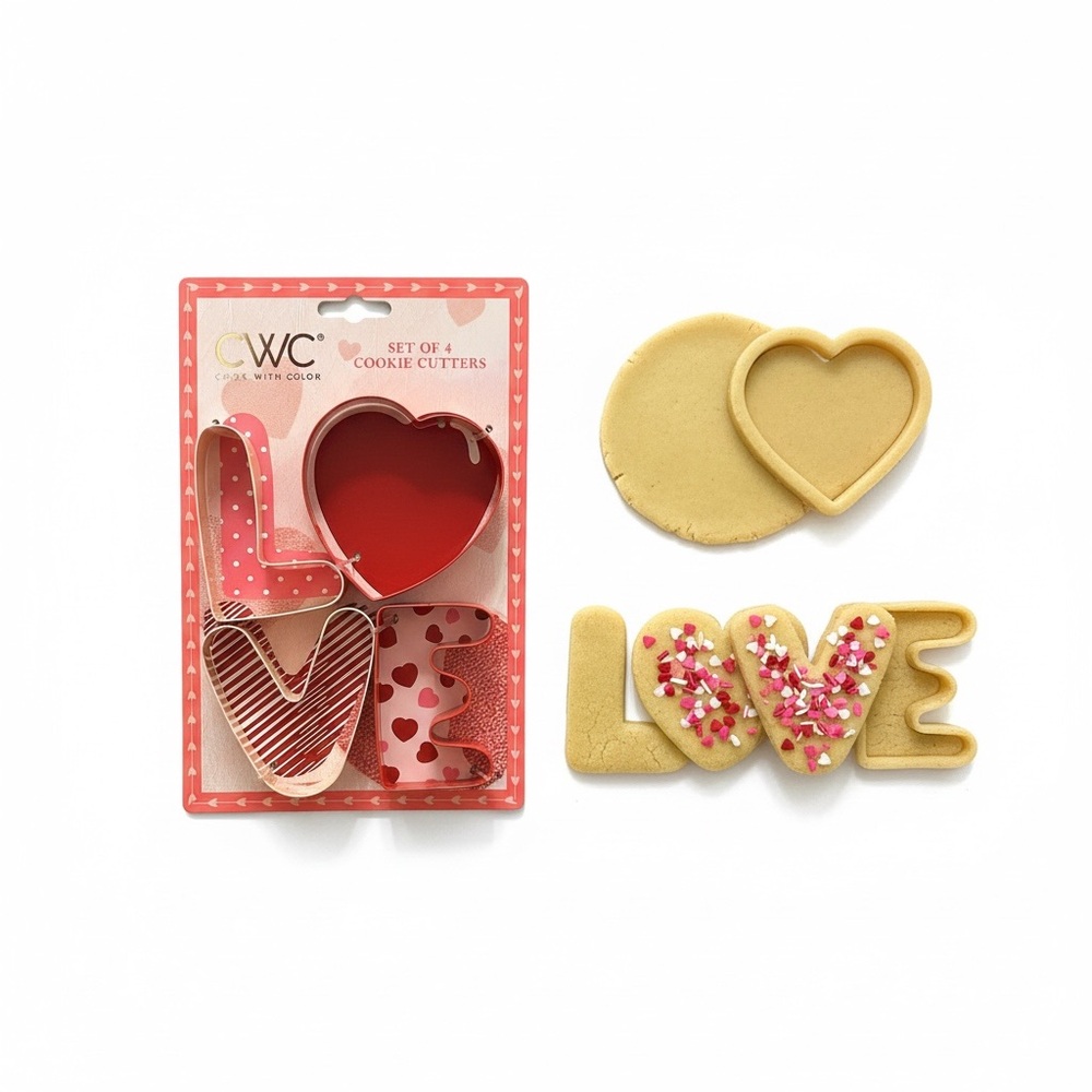 Cook With Color L❤️VE Cookie Cutter Set in Red and Pink - Picture 3 of 3